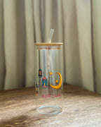 Ramadan Glass Cup With Straw