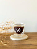 Custom Name SMALL Double Glass Cup
