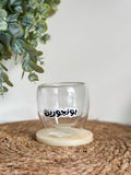 Lebanese "Bonjouren" SMALL Double Glass Cup