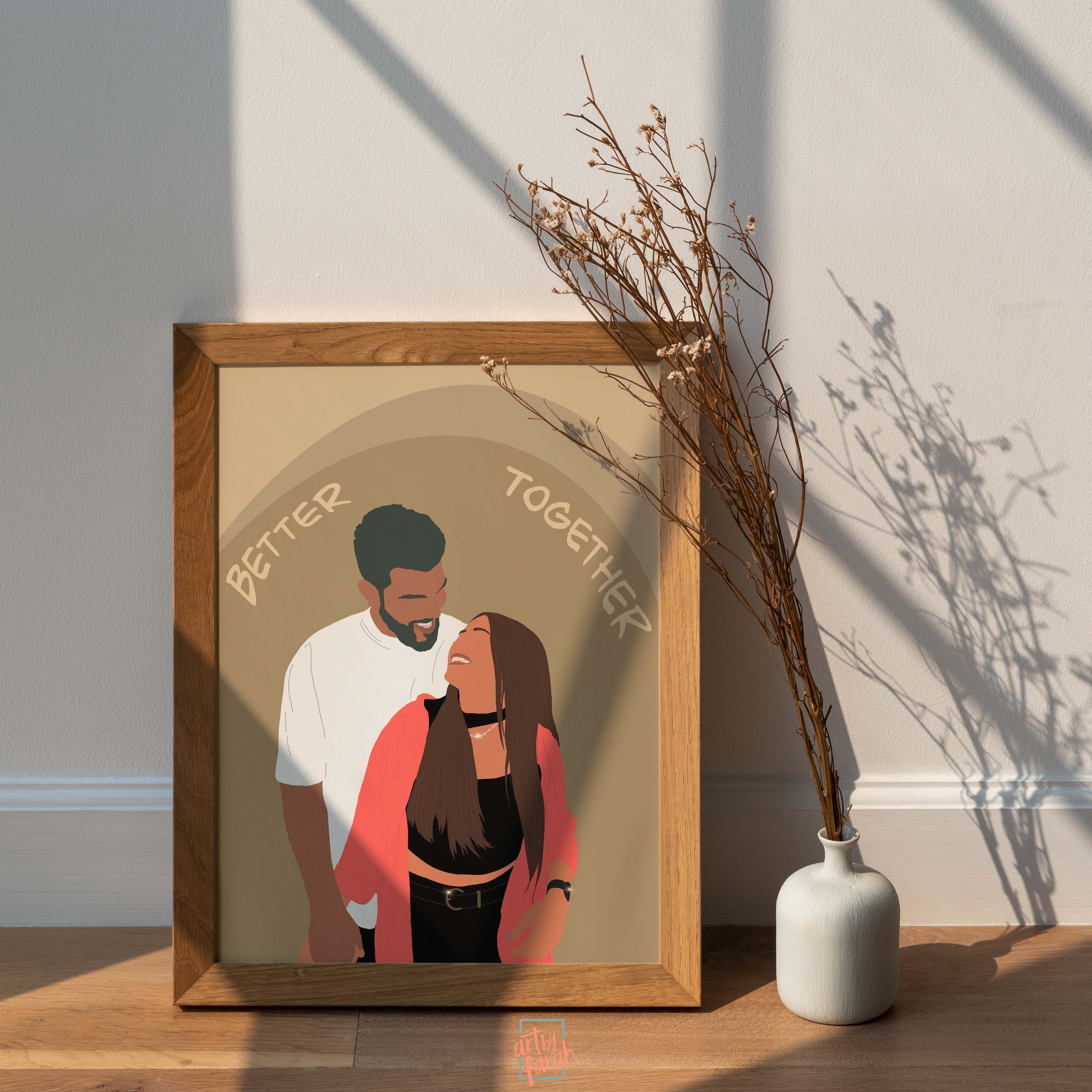 Couple illustration Frame