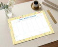Custom Name Soft Yellow Botanical Weekly Desk Planner