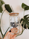 "You Are Magic" Glass Cup With Straw